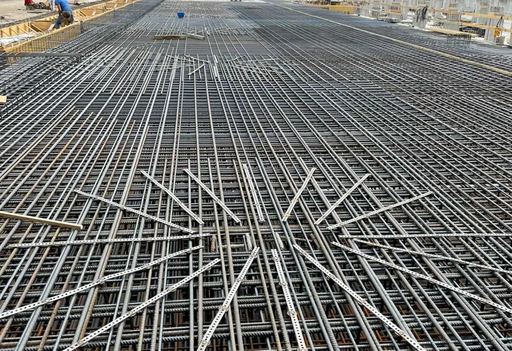 Slab reinforcement on site
