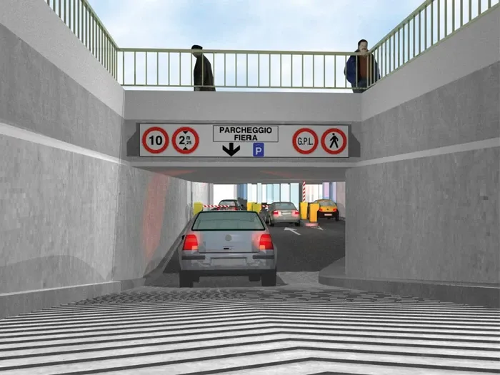 Rendering of the car park entrance ramp