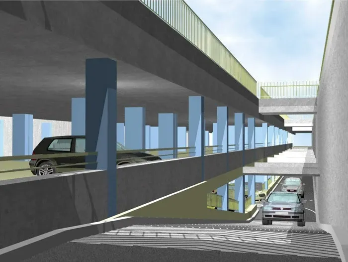 Rendering of the car park levels